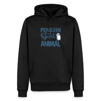 Penguin is my Spirit Animal Bird Antarctica - Sweat à capuche Premium bio Homme - noir - Devant - Nico (187cm)