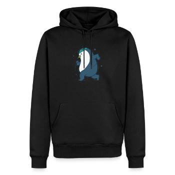 Pinguin geht Joggen Antarktis Tier - Männer Premium Bio Hoodie - Schwarz - Vorne - Nico (187cm)