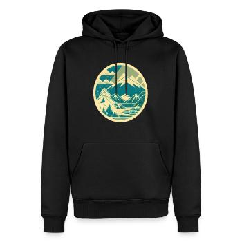 Mountains & Clouds - Men’s Premium Organic Hoodie - black - Front - Nico (187cm)