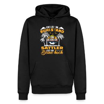 Ruhestand Lustig für Sattler Rentner Abschied - Männer Premium Bio Hoodie - Schwarz - Vorne - Nico (187cm)