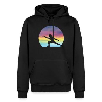 Frauen Fechter Silhouette Mädchen Niedliche Fechten Liebhaber - Männer Premium Bio Hoodie - Schwarz - Vorne - Nico (187cm)
