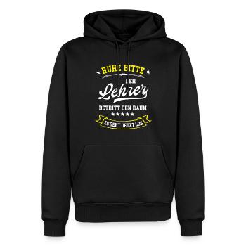 Lehrer Lustig Lehramt Studium Lehrkraft Referendar - Männer Premium Bio Hoodie - Schwarz - Vorne - Nico (187cm)