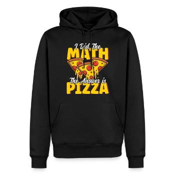 Lustige Pizza Mathe Geschmolzener Käse Pizza Party Pizza - Männer Premium Bio Hoodie - Schwarz - Vorne - Nico (187cm)