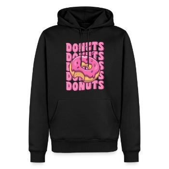 Groovy Pink Donut Squad streut Donut Lover - Männer Premium Bio Hoodie - Schwarz - Vorne - Nico (187cm)
