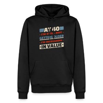 40-Jähriger wird nicht älter Zitate 40. Geburtstag - Männer Premium Bio Hoodie - Schwarz - Vorne - Nico (187cm)
