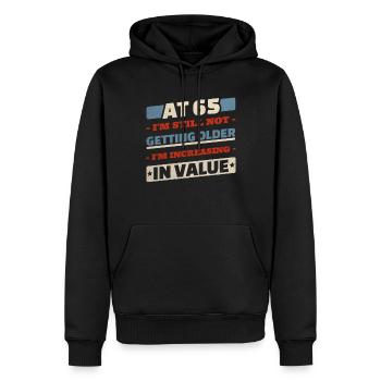 65-Jähriger wird nicht älter Zitate 65. Geburtstag - Männer Premium Bio Hoodie - Schwarz - Vorne - Nico (187cm)