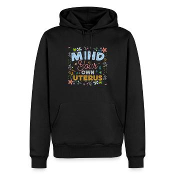 Utérus Flowers Autonomisation féministe - Sweat à capuche Premium bio Homme - noir - Devant - Nico (187cm)