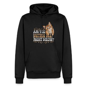Sarkastische Katze Zitat Feline Humor - Männer Premium Bio Hoodie - Schwarz - Vorne - Nico (187cm)