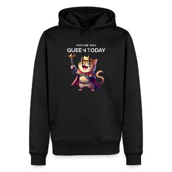 Cat Dad Cartoon Katze lacht - Männer Premium Bio Hoodie - Schwarz - Vorne - Nico (187cm)