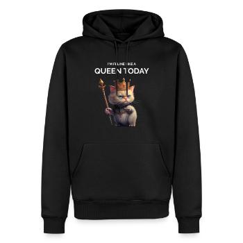 Cat Queen Funny Royal Cat - Sweat à capuche Premium bio Homme - noir - Devant - Nico (187cm)
