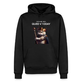 Chat Queen Chat Royal - Sweat à capuche Premium bio Homme - noir - Devant - Nico (187cm)