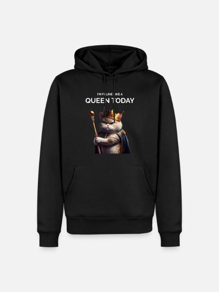 Cat Queen Royal Cat - Men’s Premium Organic Hoodie - black