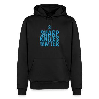 Sharp Knives Matter Koch Hobby Essen Küche - Männer Premium Bio Hoodie - Schwarz - Vorne - Nico (187cm)