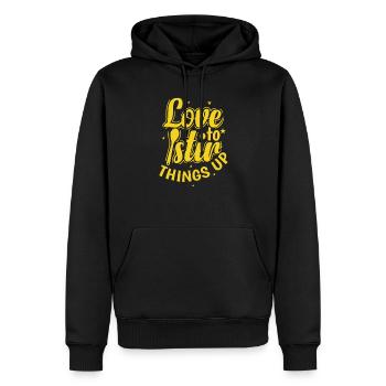 Love to stir Things up Koch Hobby Essen Küche - Men’s Premium Organic Hoodie - black - Front - Nico (187cm)