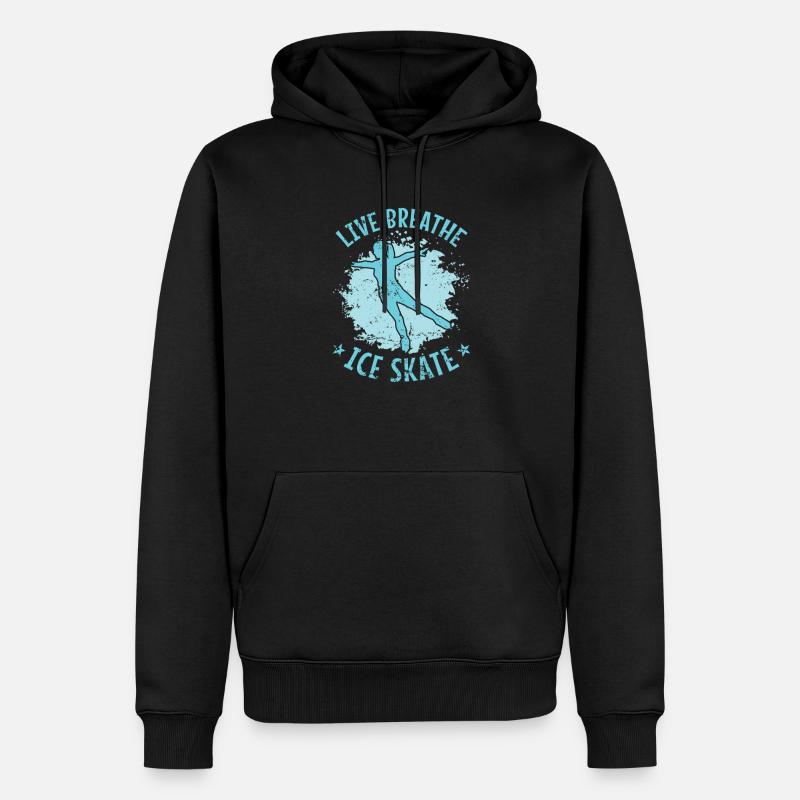 Live Breath Patinage à glace - Sweat à capuche Premium bio Homme - noir
