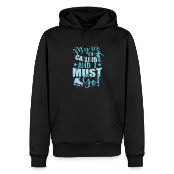 My Ice is calling and I must Go Eisbahn - Männer Premium Bio Hoodie - Schwarz - Vorne - Nico (187cm)