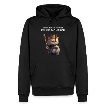 Lustige Katze sagt verrückte Katzendame - Männer Premium Bio Hoodie - Schwarz - Vorne - Nico (187cm)