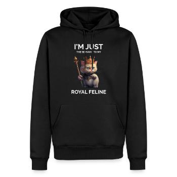 Je suis juste le serviteur drôle de chat royal - Sweat à capuche Premium bio Homme - noir - Devant - Nico (187cm)