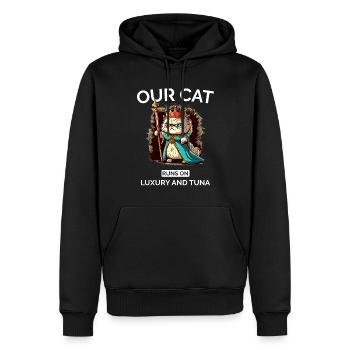 Chat Maman Papa Coupe Chat Royal - Sweat à capuche Premium bio Homme - noir - Devant - Nico (187cm)