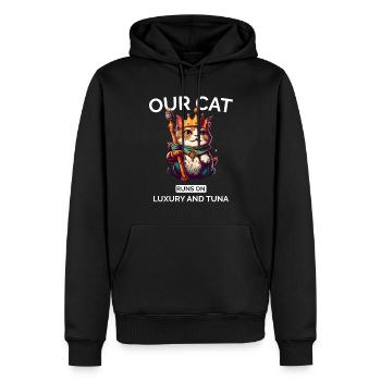 Katze Mama Papa Süßer Katzenliebhaber - Männer Premium Bio Hoodie - Schwarz - Vorne - Nico (187cm)