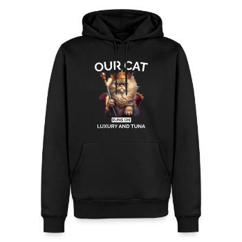 Katze Mama Papa Königin Katzenliebhaber - Männer Premium Bio Hoodie - Schwarz - Vorne - Nico (187cm)