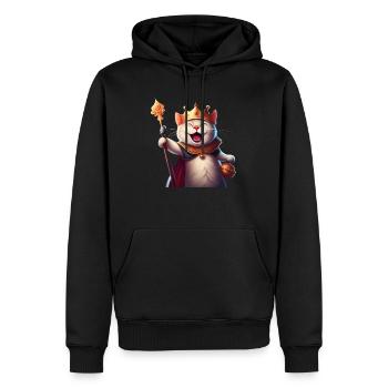 Chat de dessin animé Reine de la couronne - Sweat à capuche Premium bio Homme - noir - Devant - Nico (187cm)
