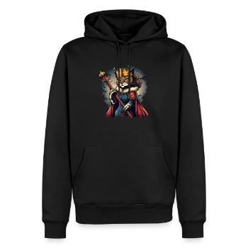 Zeichentrick-Königin Katze - Männer Premium Bio Hoodie - Schwarz - Vorne - Nico (187cm)
