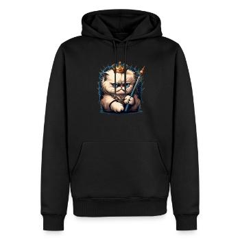 Cartoon Cat Queen - Sweat à capuche Premium bio Homme - noir - Devant - Nico (187cm)
