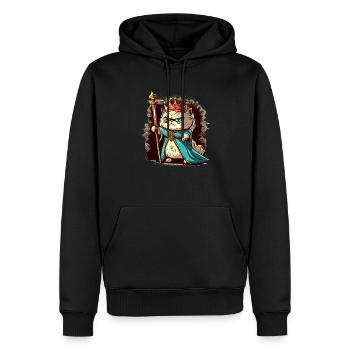 Coupe Chat Royal - Sweat à capuche Premium bio Homme - noir - Devant - Nico (187cm)