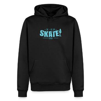 Eat Sleep Skate Repeat Schlittschuhlaufen - Männer Premium Bio Hoodie - Schwarz - Vorne - Nico (187cm)