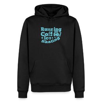 Running on Coffee and Ice Skating Eisbahn - Männer Premium Bio Hoodie - Schwarz - Vorne - Nico (187cm)