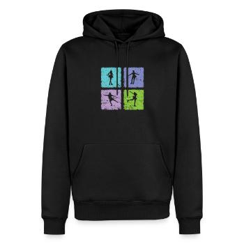 Schlittschuh laufen Sportart im Winter - Men’s Premium Organic Hoodie - black - Front - Nico (187cm)