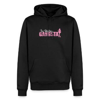 Patinage sur glace Gangsta Femme Rose Patinage sur glace - Sweat à capuche Premium bio Homme - noir - Devant - Nico (187cm)