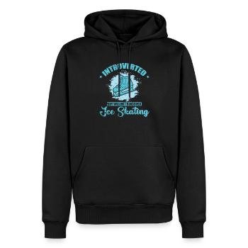 Introverted but willing to discuss Ice Skating - Men’s Premium Organic Hoodie - black - Front - Nico (187cm)