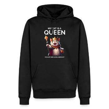 My Cat Is A Queen Cartoon Cat Crown Queen - Men’s Premium Organic Hoodie - black - Front - Nico (187cm)