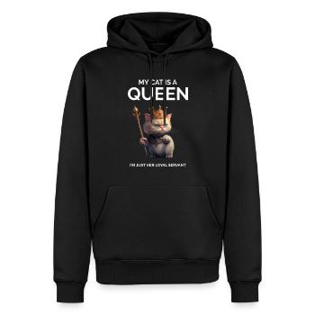 Drôle de chat disant Crazy Cat Lady - Sweat à capuche Premium bio Homme - noir - Devant - Nico (187cm)