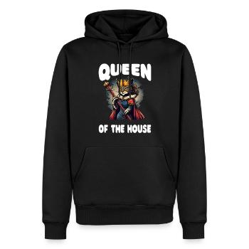 Drôle de dicton fier propriétaire de chat - Sweat à capuche Premium bio Homme - noir - Devant - Nico (187cm)