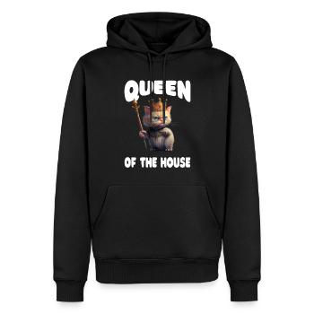 Reine de la maison drôle de chat royal - Sweat à capuche Premium bio Homme - noir - Devant - Nico (187cm)