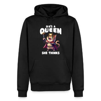 Drôle de dicton fier propriétaire de chat - Sweat à capuche Premium bio Homme - noir - Devant - Nico (187cm)