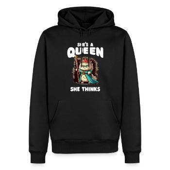 Katzendame - Lustig - Männer Premium Bio Hoodie - Schwarz - Vorne - Nico (187cm)