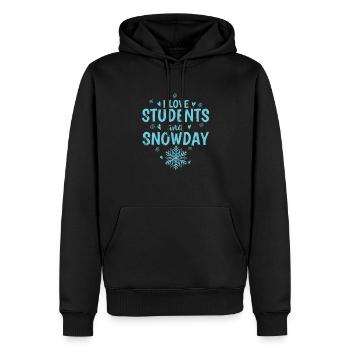 I Love Students and Snowday Schnee Winter - Männer Premium Bio Hoodie - Schwarz - Vorne - Nico (187cm)