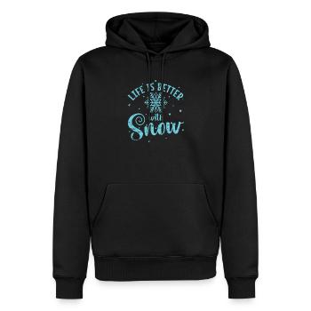 La vie est meilleure avec la saison hivernale de neige - Sweat à capuche Premium bio Homme - noir - Devant - Nico (187cm)