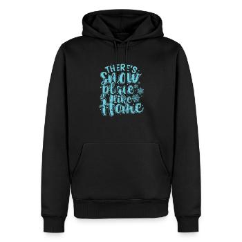 Il y a un endroit enneigé comme Home Winter tobogganing - Sweat à capuche Premium bio Homme - noir - Devant - Nico (187cm)