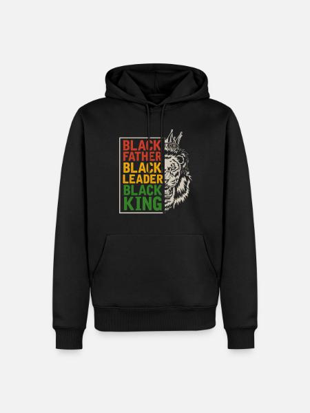 Schwarzer Vater Männer Afro Lion Afrikanisch - Männer Premium Bio Hoodie - Schwarz
