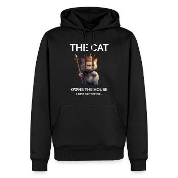 Katzendame - Lustig - Männer Premium Bio Hoodie - Schwarz - Vorne - Nico (187cm)