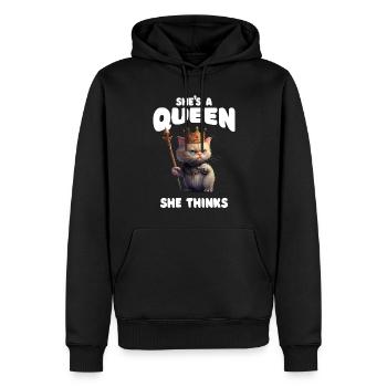 Shes A Queen Funny Royal Cat - Sweat à capuche Premium bio Homme - noir - Devant - Nico (187cm)