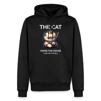 Fier propriétaire de chat - Sweat à capuche Premium bio Homme - noir - Devant - Nico (187cm)
