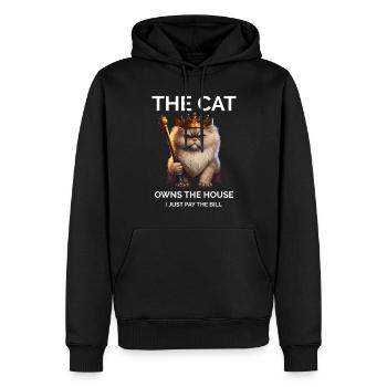 Die Katze besitzt das Haus Persische Katzenkönigin - Männer Premium Bio Hoodie - Schwarz - Vorne - Nico (187cm)