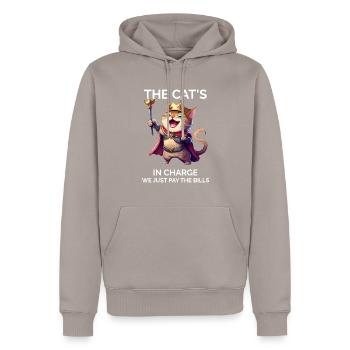 Katzenbesitzer Lustiges Sprichwort Katzenmutter - Männer Premium Bio Hoodie - Taupe - Vorne - Nico (187cm)
