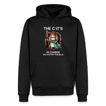 Drôle de dicton fier propriétaire de chat - Sweat à capuche Premium bio Homme - noir - Devant - Nico (187cm)